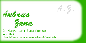 ambrus zana business card